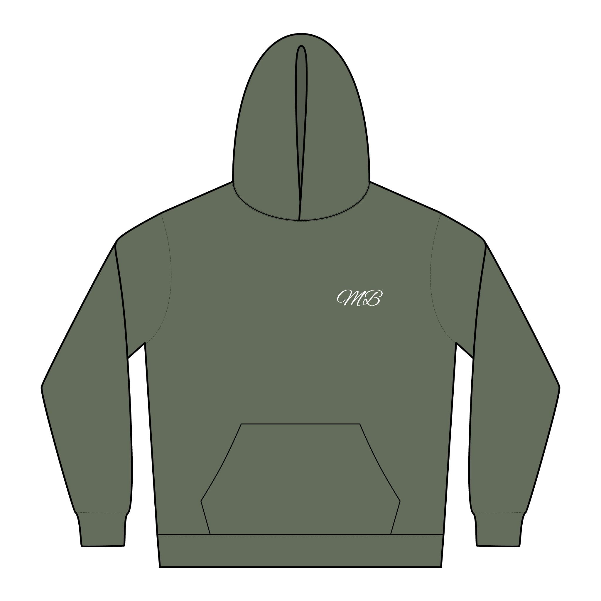 Solid Matt Burns MB logo hoodie