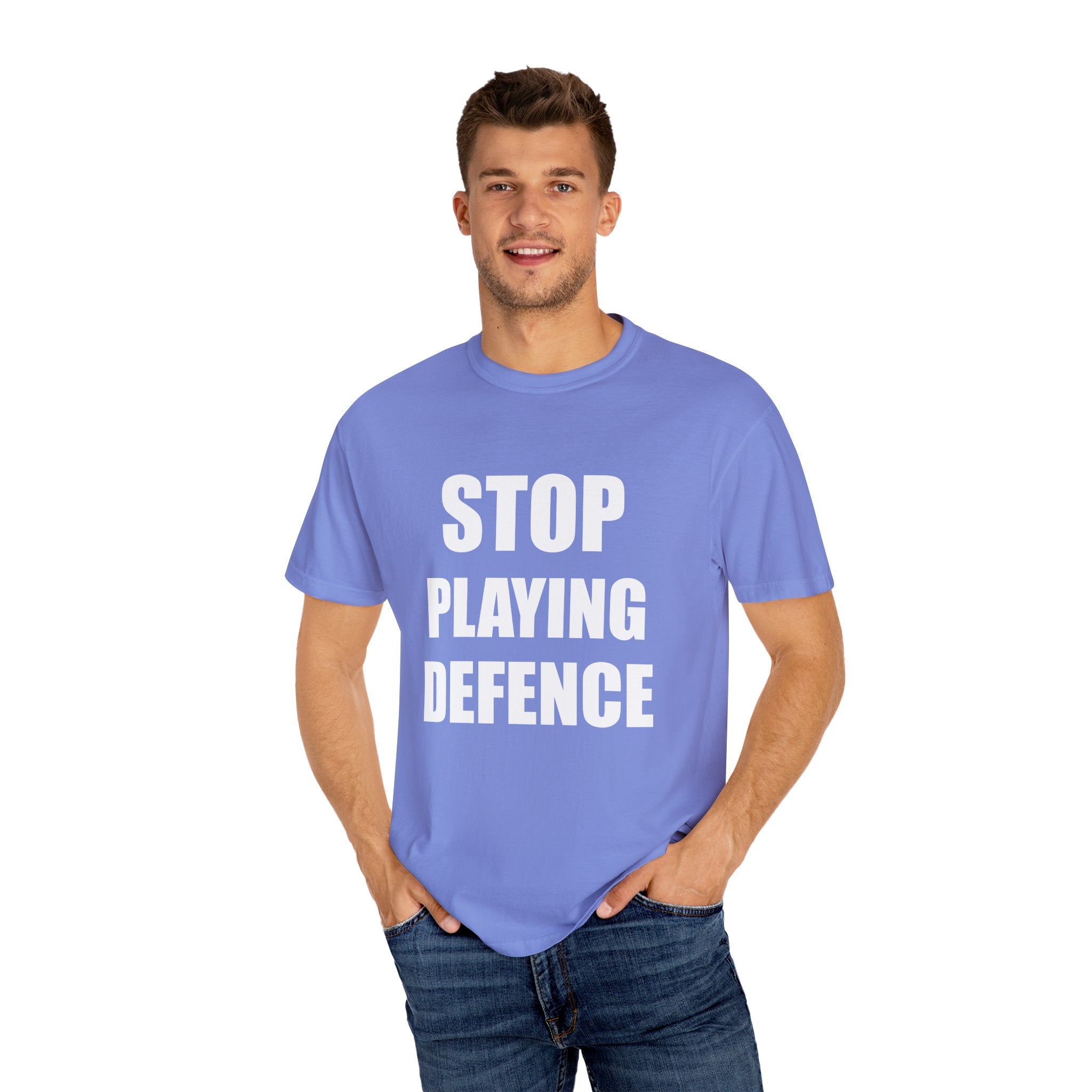 Stop Playing Defence Unisex tee shirt
