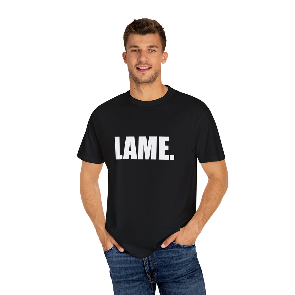Katie kats "Lame" solid tee shirt