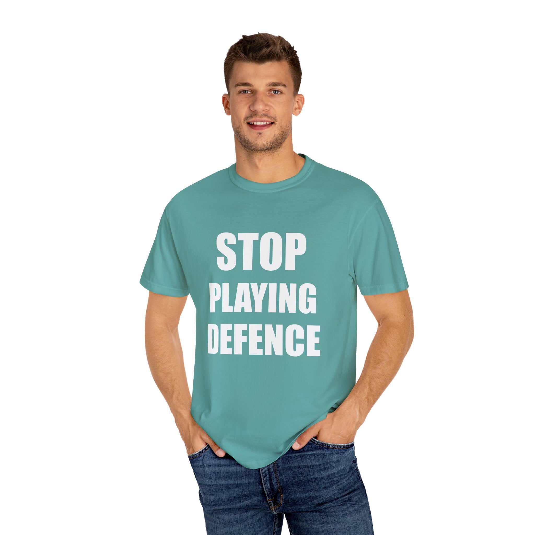 Stop Playing Defence Unisex tee shirt